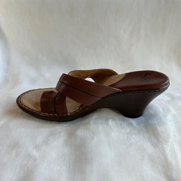 Sofft Brown Leather Womens Sandle Size 8M - Picture 7 of 10